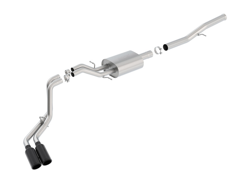 Chevrolet Silverado 1500 Performance Exhaust - Borla - Cat Back S-Type Dual Rolled Side Exit - Black - `14-`18 Chevrolet Silverado 1500 Performance Exhaust - Borla - Cat Back S-Type Dual Rolled Side Exit - Black - `14-`18