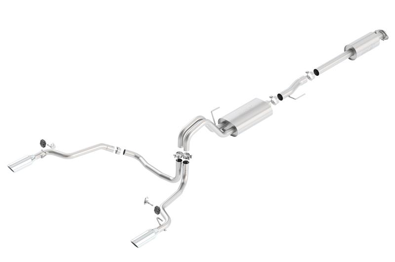 Ford F-150 Performance Exhaust - Rear - Borla - Cat Back Touring - Bright Chrome - `15-`20