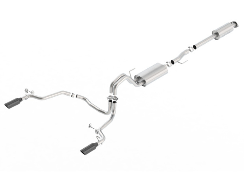 Ford F-150 Performance Exhaust - Rear Exit - Borla - Cat Back S-Type - Black Chrome - `15-`20 Ford F-150 Performance Exhaust - Rear Exit - Borla - Cat Back S-Type - Black Chrome - `15-`20