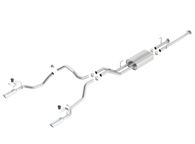 Toyota Tundra Performance Exhaust - Rear - Borla - Cat Back Touring Dual Split - Chrome - `14-`21