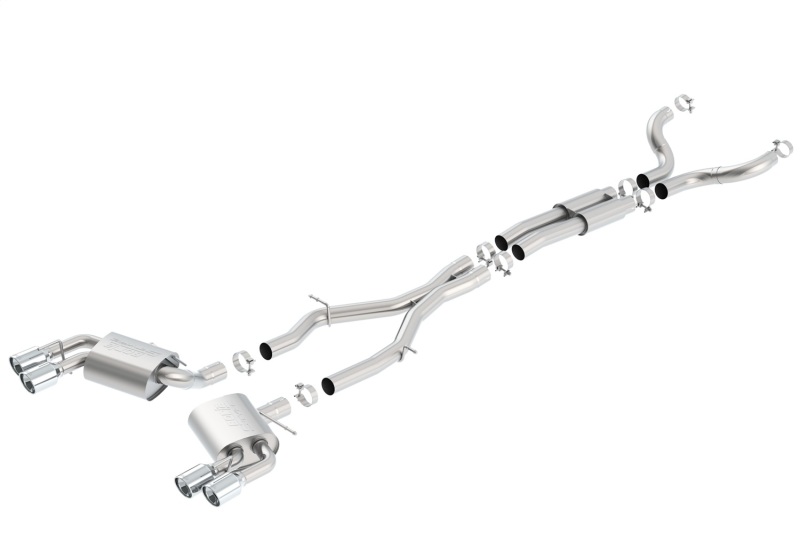 Chevrolet Small-Block Gen V LT1 Performance Exhaust - Rear - Borla - Cat Back S-Type, Dual Tip, Dual Split Rear Exit - `20-`24