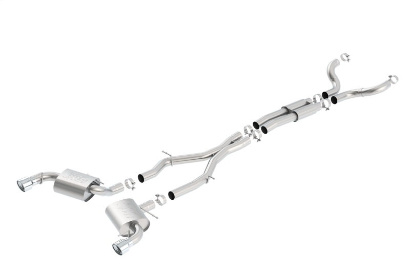 Chevrolet Small-Block Gen V LT1 Performance Exhaust - Single Split Rear Exit - Borla - ATAK Cat Back with Single Tips - `20-`24