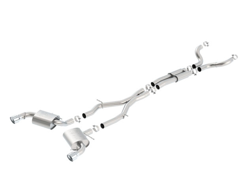 Chevrolet Small-Block Gen V LT1 Performance Exhaust - Single Split Rear Exit - Borla - ATAK Cat Back with Single Tips - `20-`24 Chevrolet Small-Block Gen V LT1 Performance Exhaust - Single Split Rear Exit - Borla - ATAK Cat Back with Single Tips - `20-`24