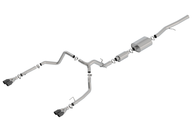 Chevrolet Silverado 1500 Performance Exhaust - Borla - S-Type Cat Back - Black Chrome - `19-`23 Chevrolet Silverado 1500 Performance Exhaust - Borla - S-Type Cat Back - Black Chrome - `19-`23