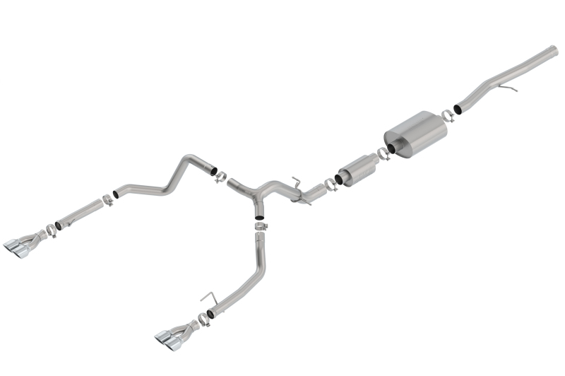Chevrolet Silverado 1500 Performance Exhaust - Rear - Borla - S-Type Cat Back - Chrome - `19-`23 Chevrolet Silverado 1500 Performance Exhaust - Rear - Borla - S-Type Cat Back - Chrome - `19-`23
