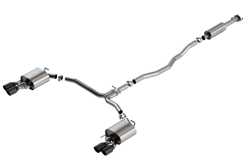 Toyota Camry XSE Performance Exhaust - Rear - Borla - Cat Back, S-Type, Dual Split Rear Exit - Black Chrome - `18-`24