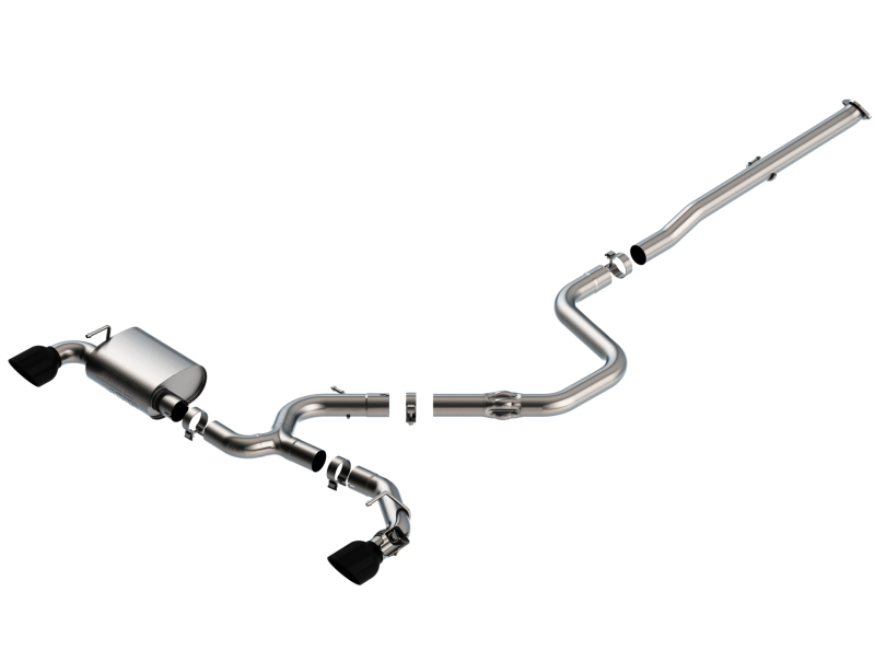 Hyundai Veloster N Performance Exhaust - Borla - ATAK Cat Back - Black Chrome - `19-`22 Hyundai Veloster N Performance Exhaust - Borla - ATAK Cat Back - Black Chrome - `19-`22
