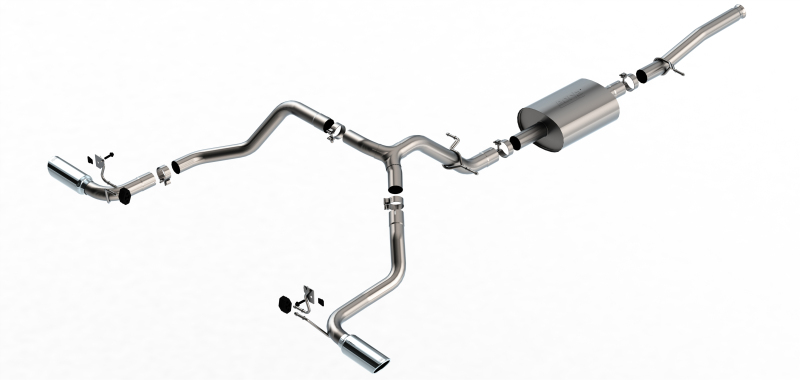 Chevrolet Silverado 1500 Performance Exhaust - Side - Borla - S-Type Cat-Back - Bright Chrome - `19-`25 Chevrolet Silverado 1500 Performance Exhaust - Side - Borla - S-Type Cat-Back - Bright Chrome - `19-`25