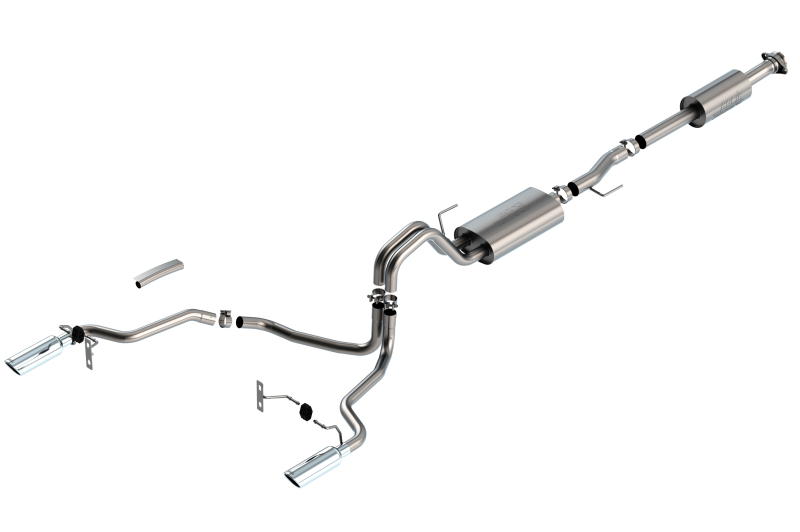 Ford F-150 Performance Exhaust - Rear - Borla - Cat Back Touring - Bright Chrome - `21-`25 Ford F-150 Performance Exhaust - Rear - Borla - Cat Back Touring - Bright Chrome - `21-`25