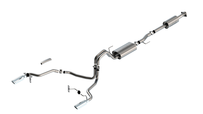 Ford F-150 Performance Exhaust - Rear - Borla - Cat Back Touring - Bright Chrome - `21-`25