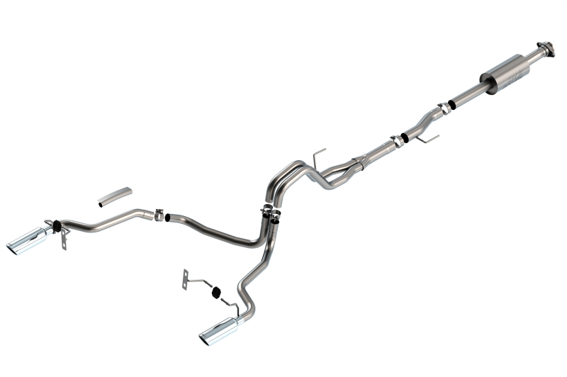 Ford F-150 Performance Exhaust - Rear - Borla - Cat Back S-Type - Bright Chrome - `21-`25 Ford F-150 Performance Exhaust - Rear - Borla - Cat Back S-Type - Bright Chrome - `21-`25