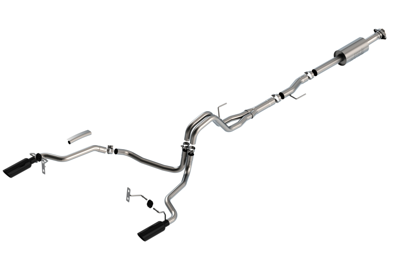 Ford F-150 Performance Exhaust - Rear - Borla - Cat Back S-Type - Black Chrome - `21-`25 Ford F-150 Performance Exhaust - Rear - Borla - Cat Back S-Type - Black Chrome - `21-`25
