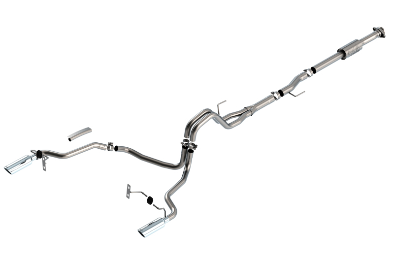 Ford F-150 Performance Exhaust - Split Rear Exit - Borla - Cat Back ATAK - Bright Chrome - `21-`25 Ford F-150 Performance Exhaust - Split Rear Exit - Borla - Cat Back ATAK - Bright Chrome - `21-`25