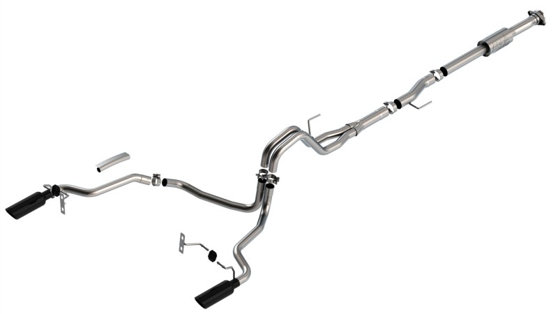 Ford F-150 Performance Exhaust - Borla - Cat Back ATAK - Black Chrome - `21-`25
