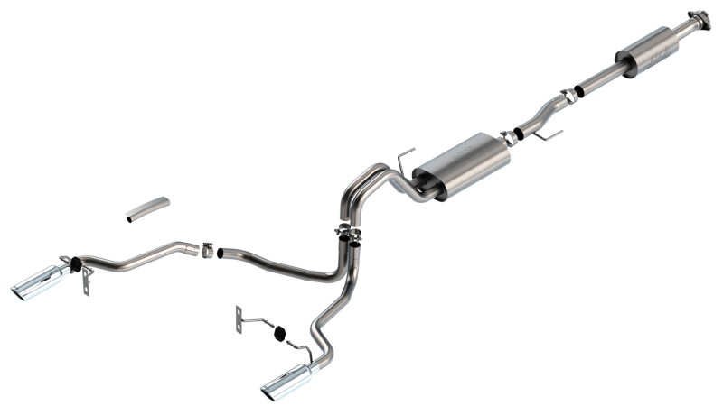 Ford F-150 Performance Exhaust - Rear - Borla - Cat Back Touring - Chrome - `21-`25