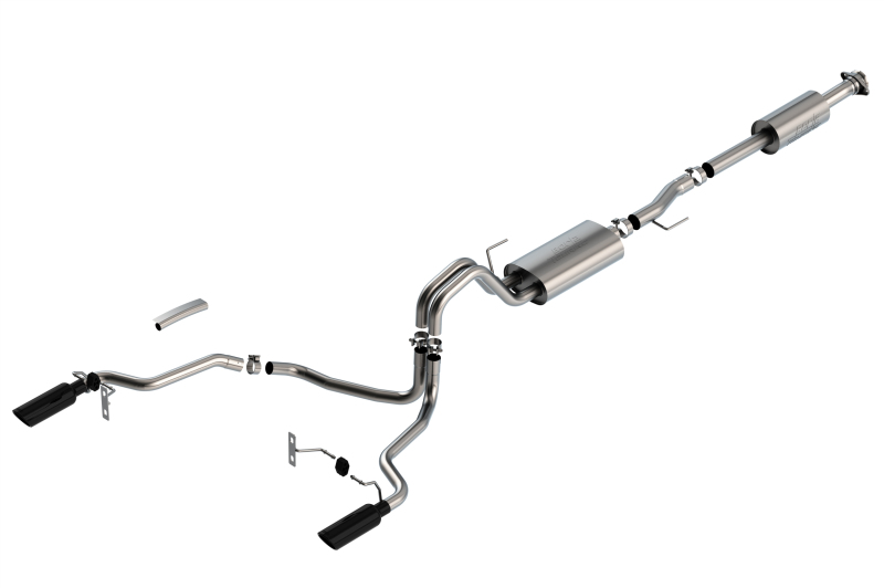 Ford F-150 Performance Exhaust - Rear - Borla - Cat Back Touring - Black Chrome - `21-`25 Ford F-150 Performance Exhaust - Rear - Borla - Cat Back Touring - Black Chrome - `21-`25