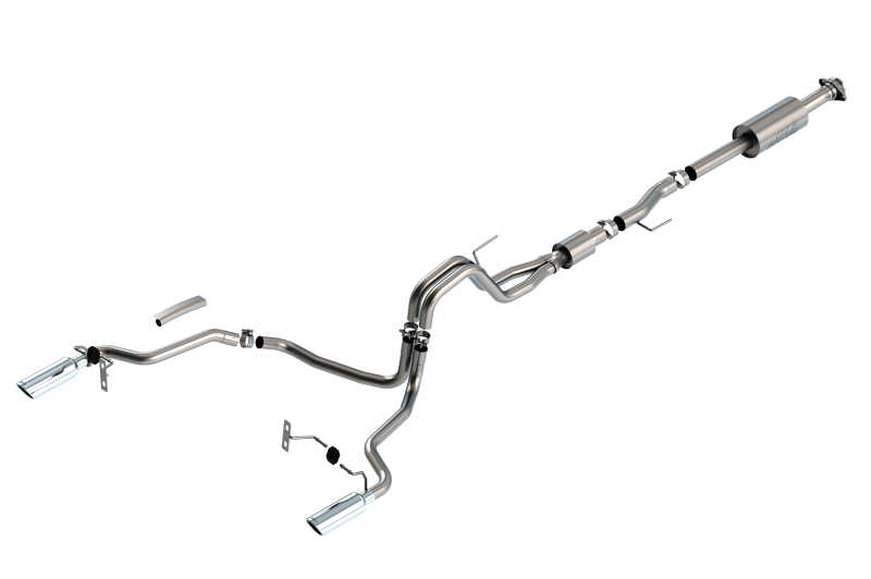 Ford F-150 Performance Exhaust - Rear - Borla - Cat Back S-Type - Bright Chrome - `21-`25 Ford F-150 Performance Exhaust - Rear - Borla - Cat Back S-Type - Bright Chrome - `21-`25