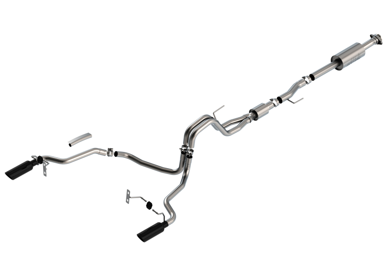 Ford F-150 Performance Exhaust - Borla - Cat Back S-Type - Black Chrome - `21-`25 Ford F-150 Performance Exhaust - Borla - Cat Back S-Type - Black Chrome - `21-`25