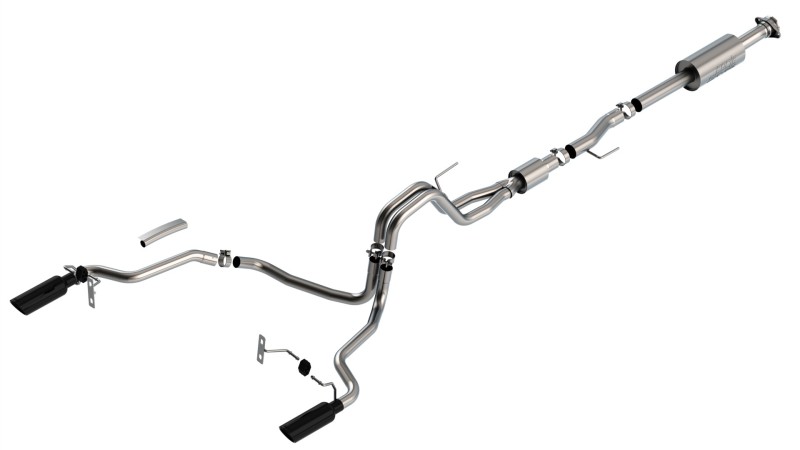 Ford F-150 Performance Exhaust - Borla - Cat Back S-Type - Black Chrome - `21-`25