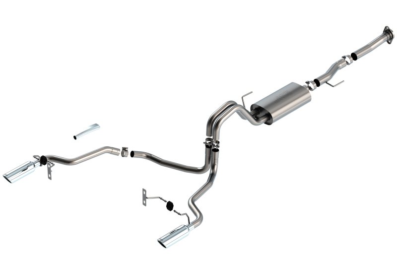 Ford F-150 Performance Exhaust - Rear - Borla - Cat Back S-Type - Bright Chrome - `21-`25 Ford F-150 Performance Exhaust - Rear - Borla - Cat Back S-Type - Bright Chrome - `21-`25