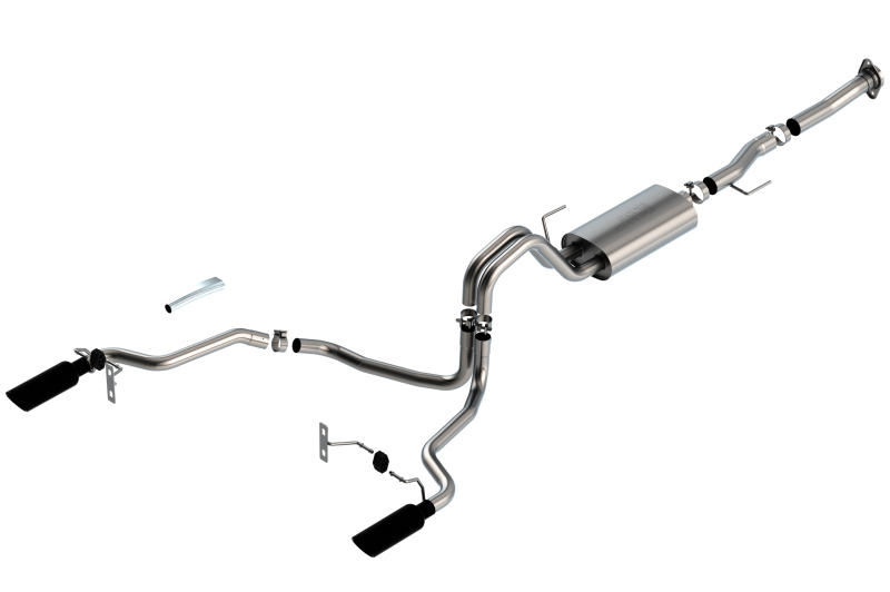 Ford F-150 Performance Exhaust - Rear - Borla - Cat Back S-Type - Black Chrome - `21-`25 Ford F-150 Performance Exhaust - Rear - Borla - Cat Back S-Type - Black Chrome - `21-`25