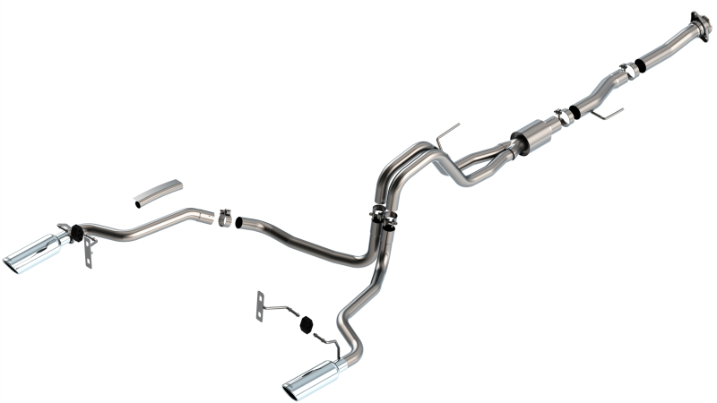 Ford F-150 Performance Exhaust - Rear - Borla - Cat Back ATAK - Chrome - `21-`25