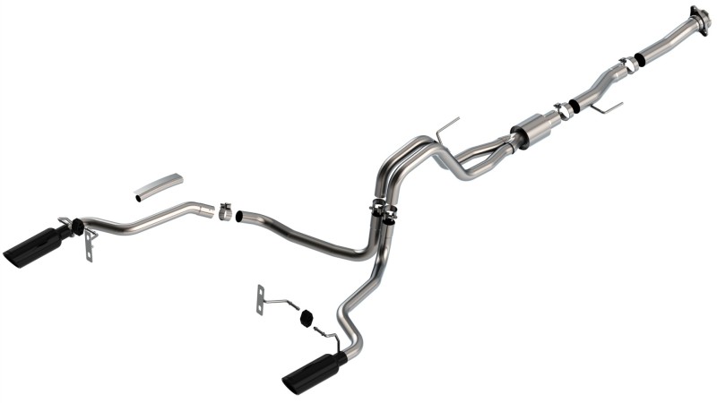 Ford F-150 Performance Exhaust - Rear - Borla - Cat Back ATAK - Black Chrome - `21-`25