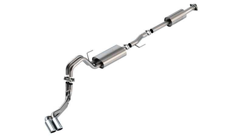 Ford F-150 Performance Exhaust - Dual Side Exit - Borla - Cat Back Touring - Chrome - `21-`25