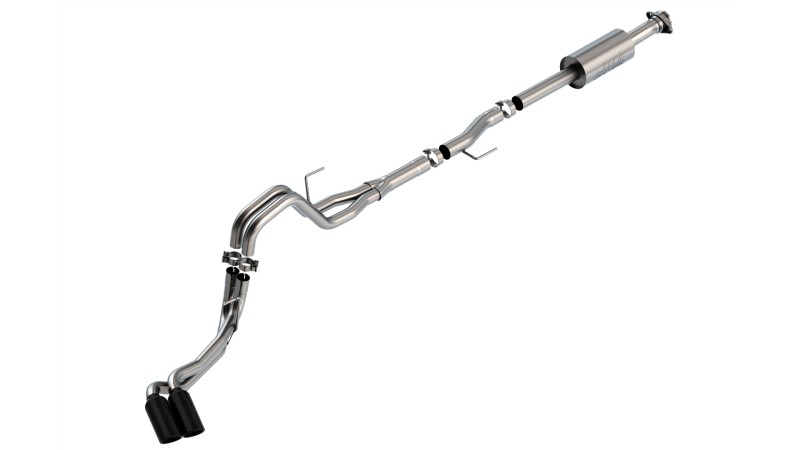Ford F-150 Performance Exhaust - Dual Side Exit - Borla - Cat Back S-Type - Black Chrome - `21-`25