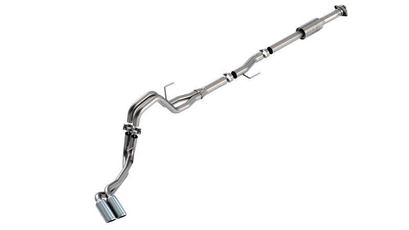 Ford F-150 Performance Exhaust - Dual Side Exit - Borla - ATAK Cat Back - Bright Chrome - `21-`25