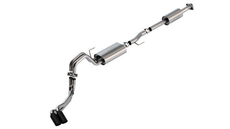 Ford F-150 Performance Exhaust - Rear - Borla - Cat Back Touring - Black Chrome - `21-`25