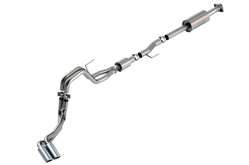Ford F-150 Performance Exhaust - Dual Side Exit - Borla - Cat Back S-Type - Chrome - `21-`25 Ford F-150 Performance Exhaust - Dual Side Exit - Borla - Cat Back S-Type - Chrome - `21-`25
