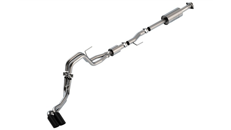 Ford F-150 Performance Exhaust - Dual Side Exit - Borla - Cat Back S-Type - Black - `21-`25