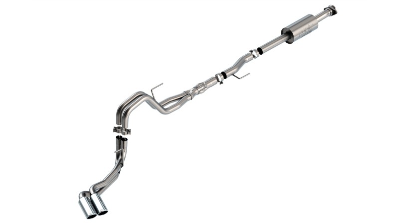 Ford F-150 Performance Exhaust - Dual Side Exit - Borla - Cat Back ATAK - Chrome - `21-`25