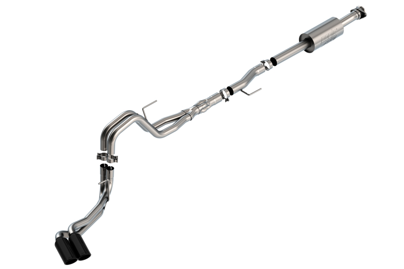 Ford F-150 Performance Exhaust - Dual Side Exit - Borla - Cat Back ATAK - Black Chrome - `21-`25 Ford F-150 Performance Exhaust - Dual Side Exit - Borla - Cat Back ATAK - Black Chrome - `21-`25