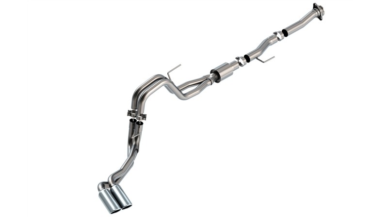 Ford F-150 Performance Exhaust - Dual Side Exit - Borla - Cat Back ATAK - Chrome - `21-`25