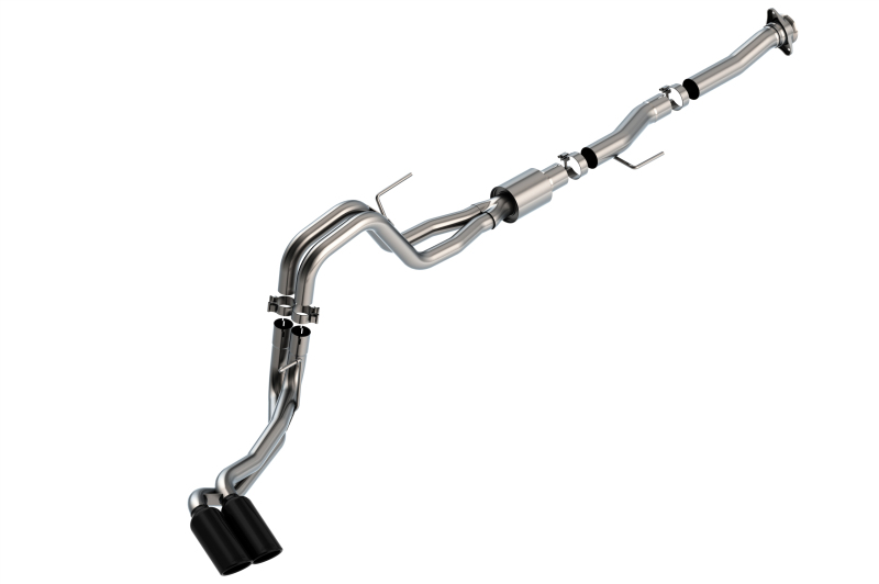 Ford F-150 Performance Exhaust - Dual Side Exit - Borla - Cat Back ATAK - Black Chrome - `21-`25 Ford F-150 Performance Exhaust - Dual Side Exit - Borla - Cat Back ATAK - Black Chrome - `21-`25