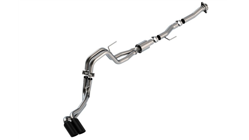Ford F-150 Performance Exhaust - Dual Side Exit - Borla - Cat Back ATAK - Black Chrome - `21-`25