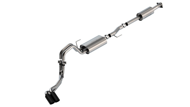 Ford F-150 Performance Exhaust - Rear - Borla - Cat Back S-Type - Black Chrome - `21-`25