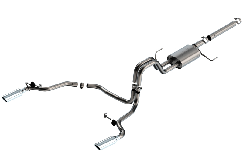 Ford F-150 Performance Exhaust - Borla - S-Type Cat Back, Split Rear Exit - Black Chrome - `21-`25 Ford F-150 Performance Exhaust - Borla - S-Type Cat Back, Split Rear Exit - Black Chrome - `21-`25