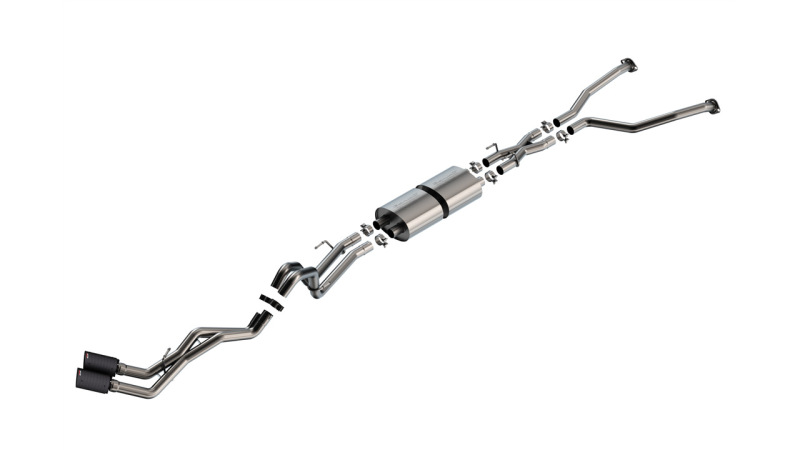 Toyota Tundra Performance Exhaust - Borla - S-Type Cat Back - Carbon Fiber with Black Anodized Center Tips - `22-`25