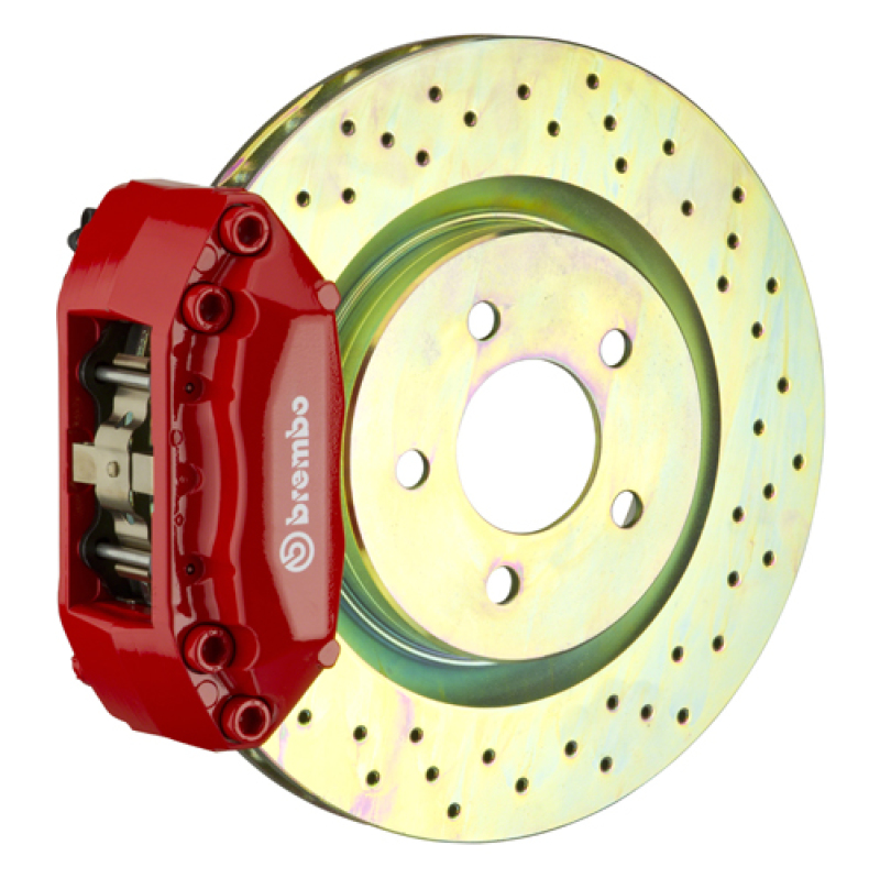 Volkswagen Jetta Brake Kit - Front - Brembo - Performance Slot + Drilled Rotor - Red - `00-`04 Volkswagen Jetta Brake Kit - Front - Brembo - Performance Slot + Drilled Rotor - Red - `00-`04