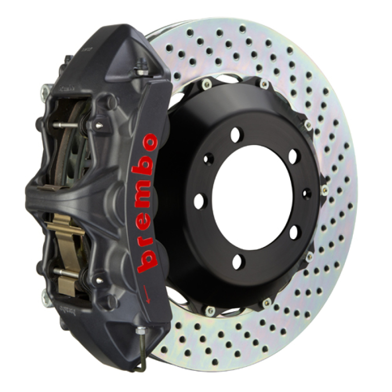Audi S4 Brake Kit - Front - Brembo - GTS BBK 6 Piston Cast 355x32 2pc Rotor Drilled - Black - `00-`02
