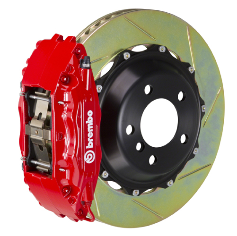 Audi A4 Brake Kit - Front - Brembo - GT BBK 6 Piston Cast 355x32 2pc Rotor Slotted Type1 - Red - `02-`05 Audi A4 Brake Kit - Front - Brembo - GT BBK 6 Piston Cast 355x32 2pc Rotor Slotted Type1 - Red - `02-`05