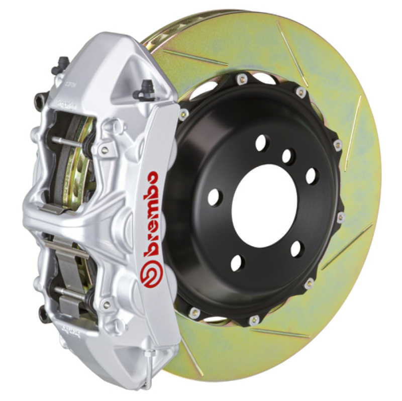 Mitsubishi Lancer Evo X Brake Kit - Front - Brembo - GT BBK 6 Piston Cast 380x32 2pc Rotor Slotted Type-1 - Silver - `08-`15 Mitsubishi Lancer Evo X Brake Kit - Front - Brembo - GT BBK 6 Piston Cast 380x32 2pc Rotor Slotted Type-1 - Silver - `08-`15