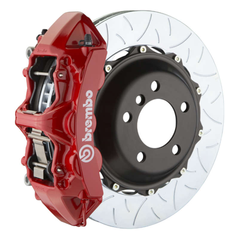 Porsche 911 GT2 Brake Kit - Front - Brembo - 6 Piston Cast 380x32 2pc Rotor Slotted Type3 - Red - `02-`05 Porsche 911 GT2 Brake Kit - Front - Brembo - 6 Piston Cast 380x32 2pc Rotor Slotted Type3 - Red - `02-`05