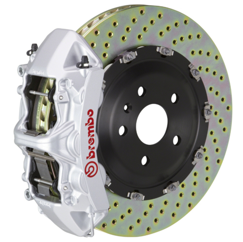 Mercedes-Benz A45 AMG Brake Kit - Front - Brembo - GT BBK 6 Piston Cast 365x34 2pc Rotor Drilled - Silver - `14-`18 Mercedes-Benz A45 AMG Brake Kit - Front - Brembo - GT BBK 6 Piston Cast 365x34 2pc Rotor Drilled - Silver - `14-`18