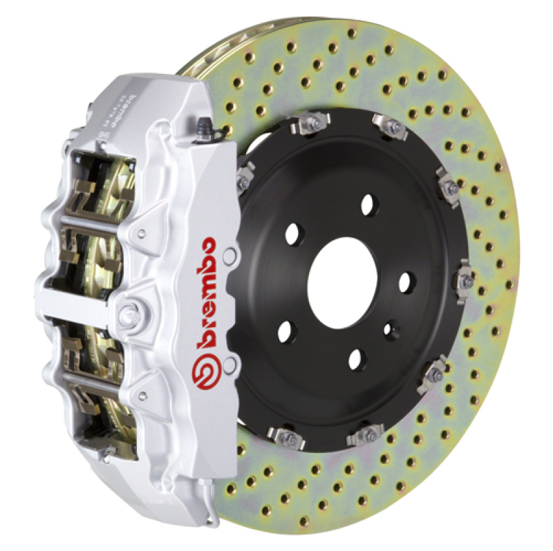 Chevrolet Corvette C8 Brake Kit - Front - Brembo - GT BBK 6 Piston Cast 380x34 2pc Rotor Drilled - Silver - `20-`27