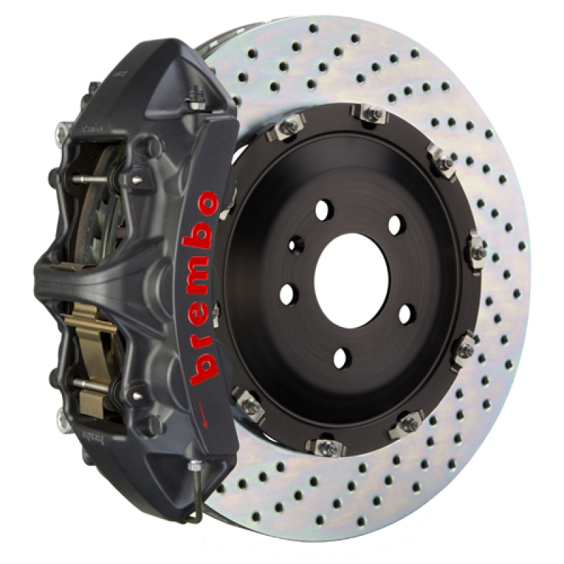 Lexus RC-F Brake Kit - Front - Brembo - GTS BBK 6 Piston Cast 405x34 2pc Rotor Drilled - Black - `15-`27