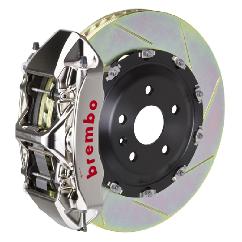 Infiniti FX35 Brake Kit - Front - Brembo - Slotted 2pc Rotors + 6 Piston Billet Calipers - Nickel - `09-`13